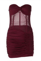 Chic Rhinestone Lace Up Mesh Cut Out Bodycon Mini Dress image 5
