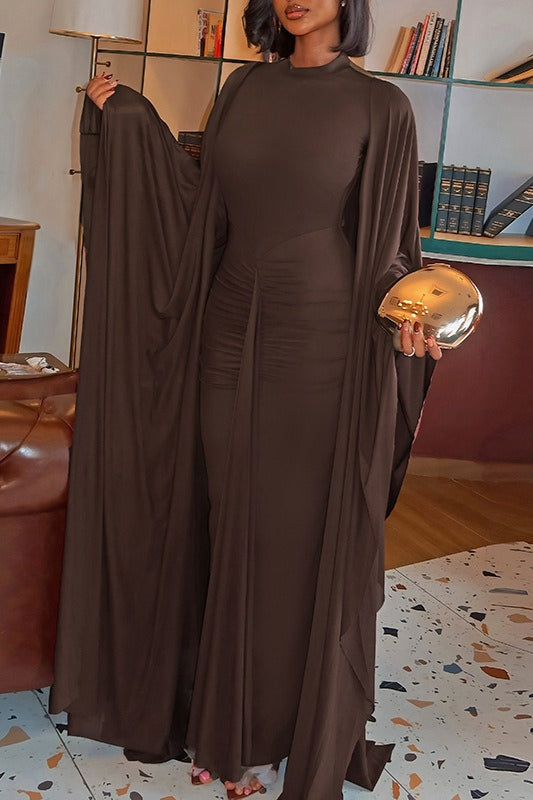 Elegant Backless Sash Sheer Shawl Two Piece Set image 3