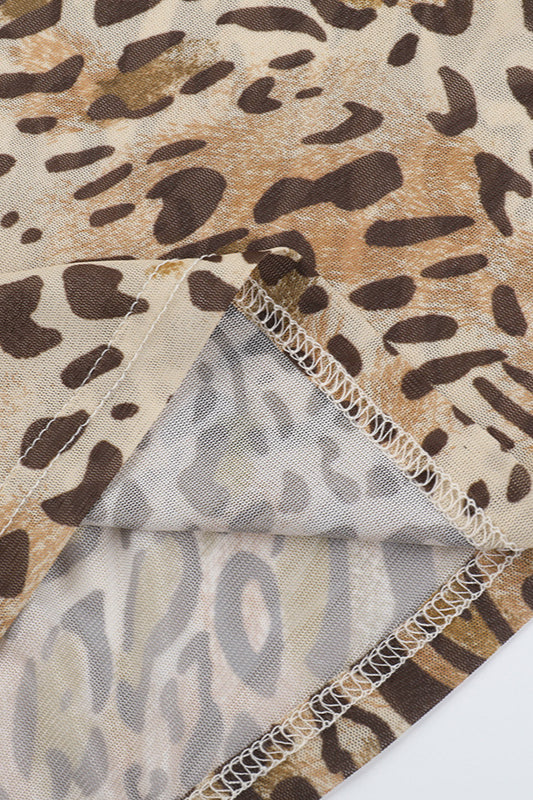 Slim Leopard Cowl Open Back Maxi Dress image 5