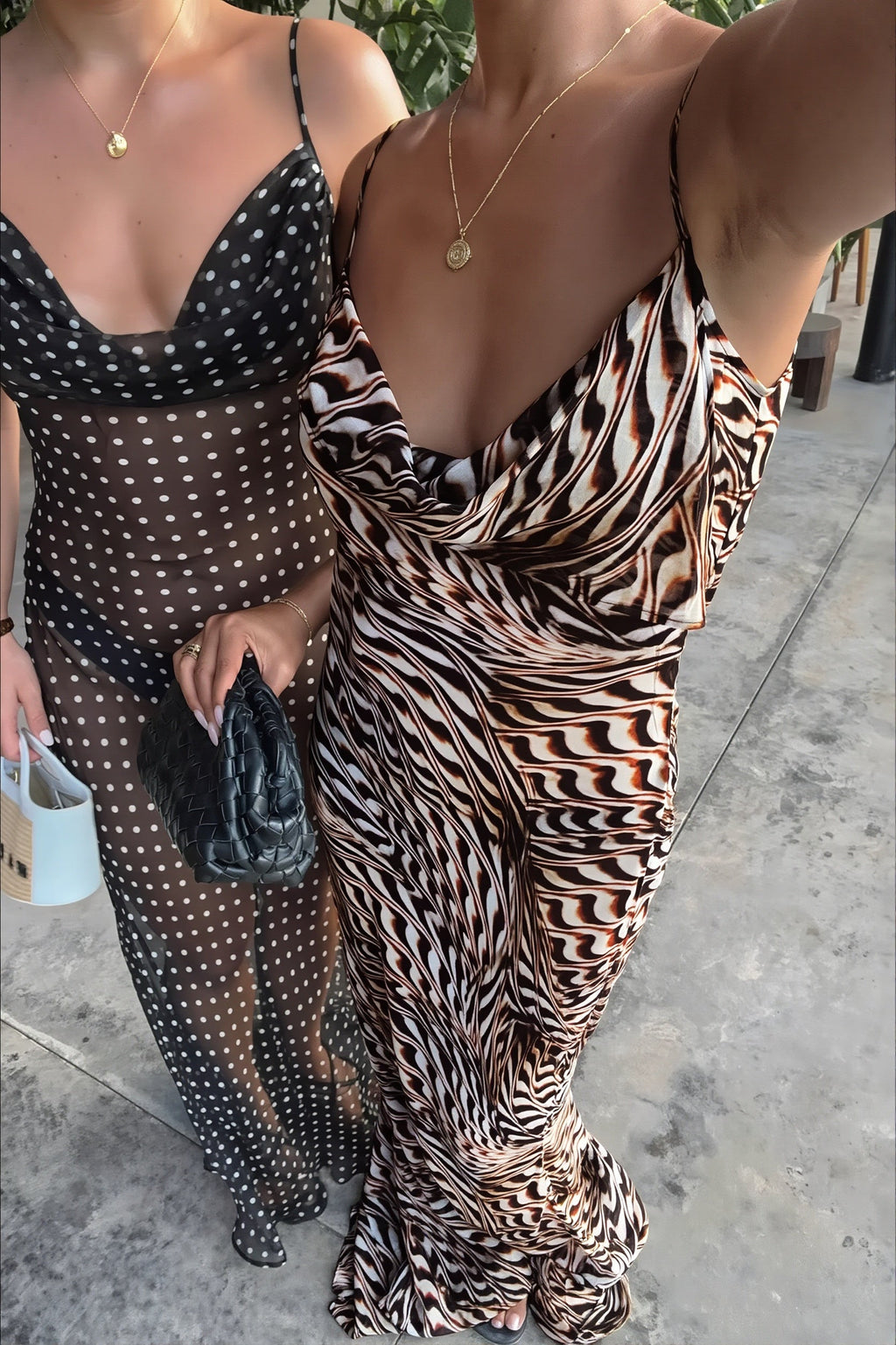 Sheer Mesh Cowl Neck Slip Strap Maxi Dress image 5