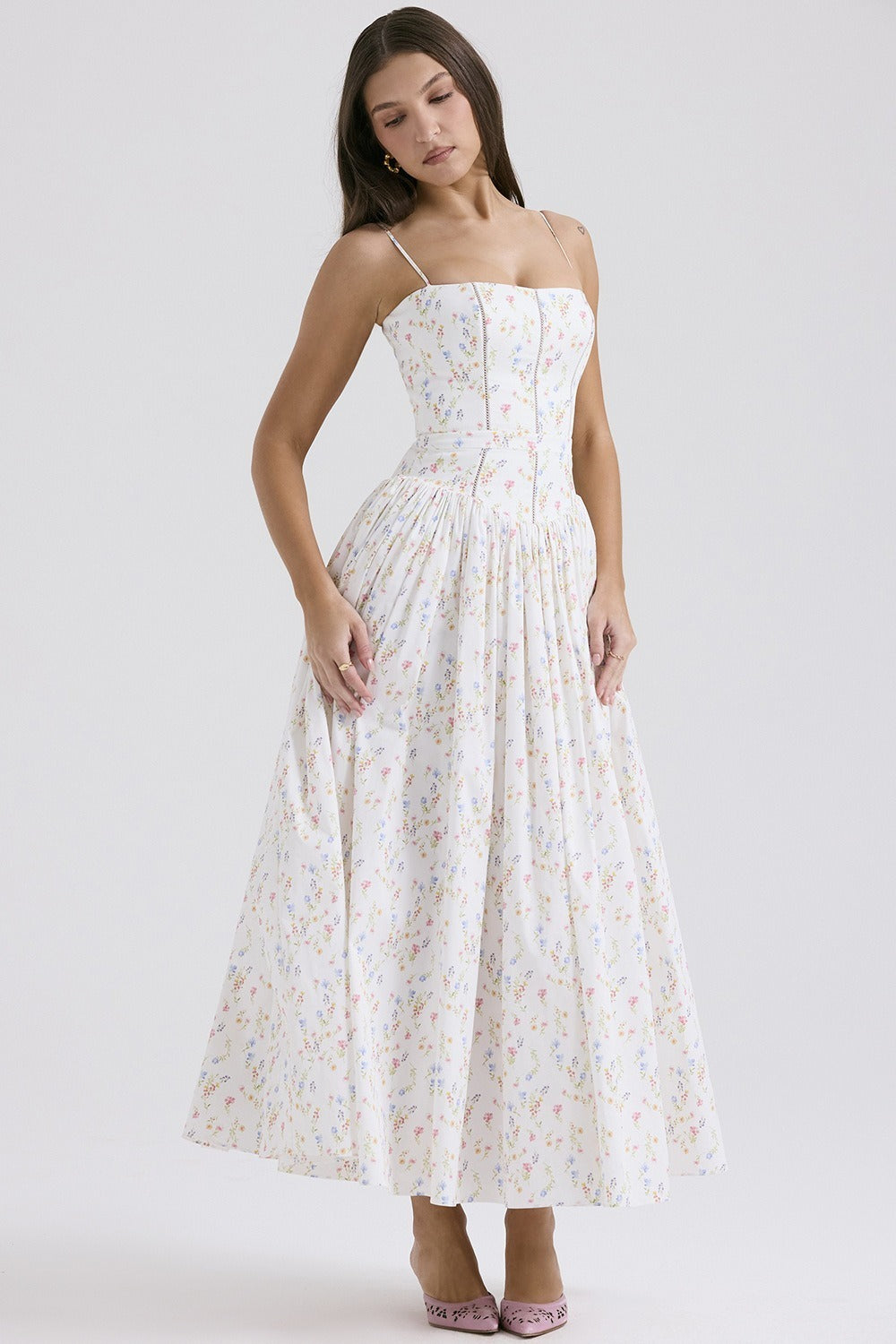 Sexy Floral Cami Bodycon Maxi Dress image 11