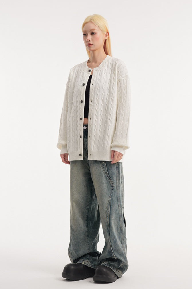 Relaxed Fit Cable Cardigan image 9