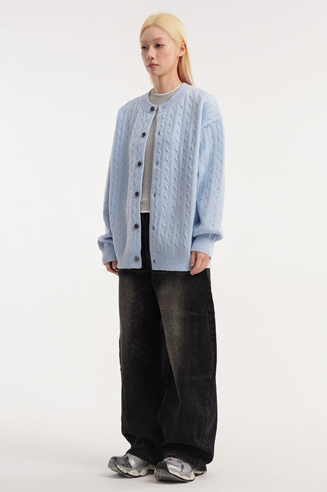 Relaxed Fit Cable Cardigan image 3