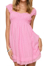 Solid Embroidered Lace Cami Mini Dress image 7
