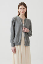 Cotton Crew-Neck Lightweight Knit Outerwear Cardigan image 2