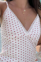 V Neck Heart Polka Dot Cami Top image 6