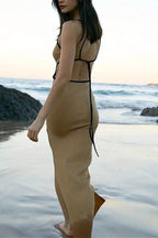 Backless Strappy Bodycon Maxi Dress image 2