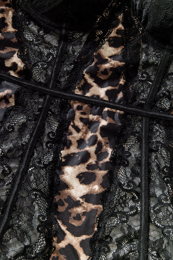 Leopard Lace Patchwork Underwire Mini Dress image 4