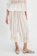 Hollow Out Lace Tie Casual Pants image 1