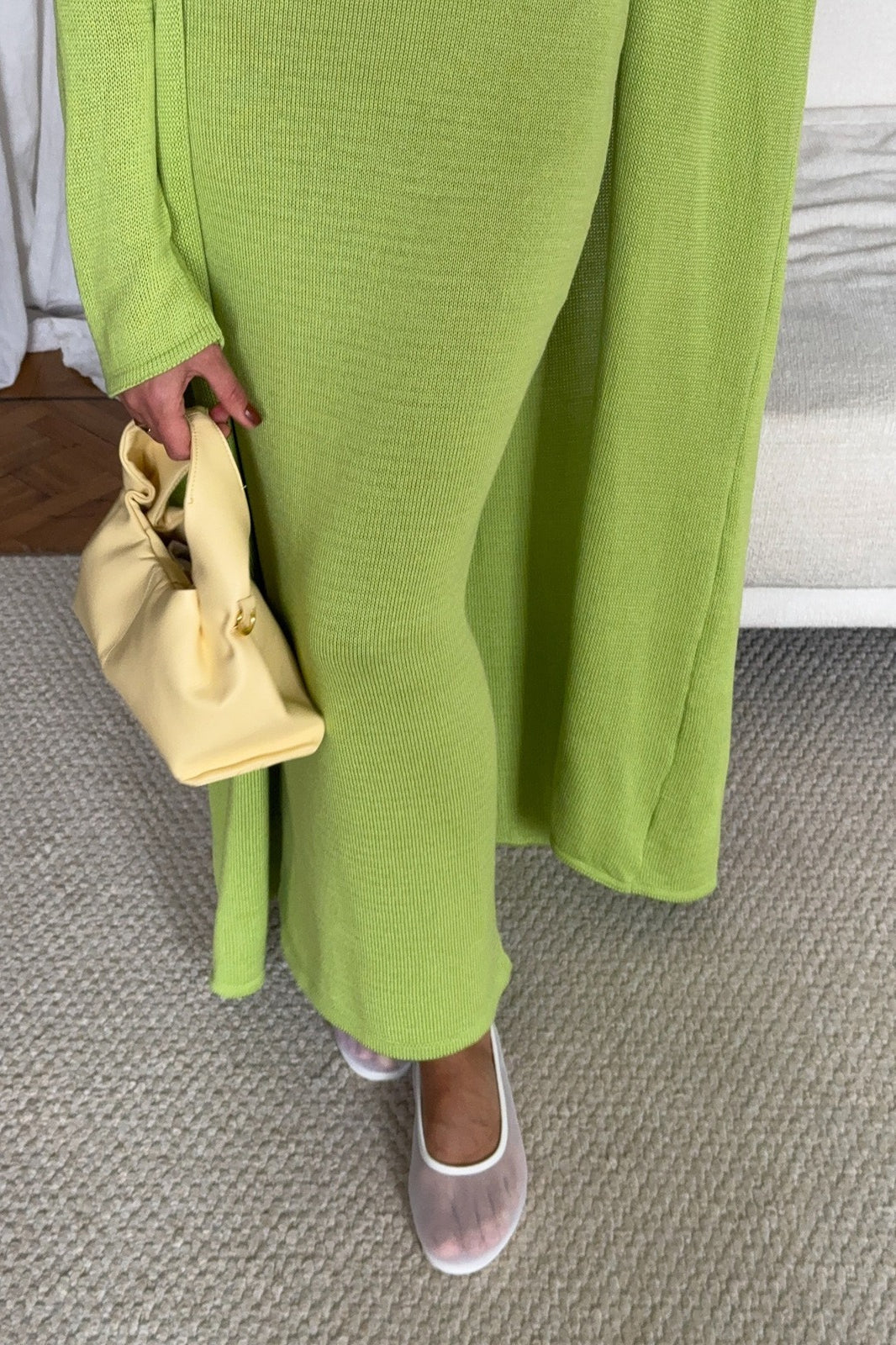 Solid V Neck Cotton Knit Bodycon Two Piece Set image 20