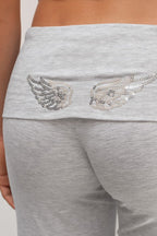 Solid Sequin Wing Graphic Relaxed Hoodie image 12