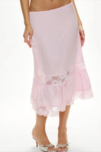 Lace Trim Ruffled Patchwork Casual Skirt image 2