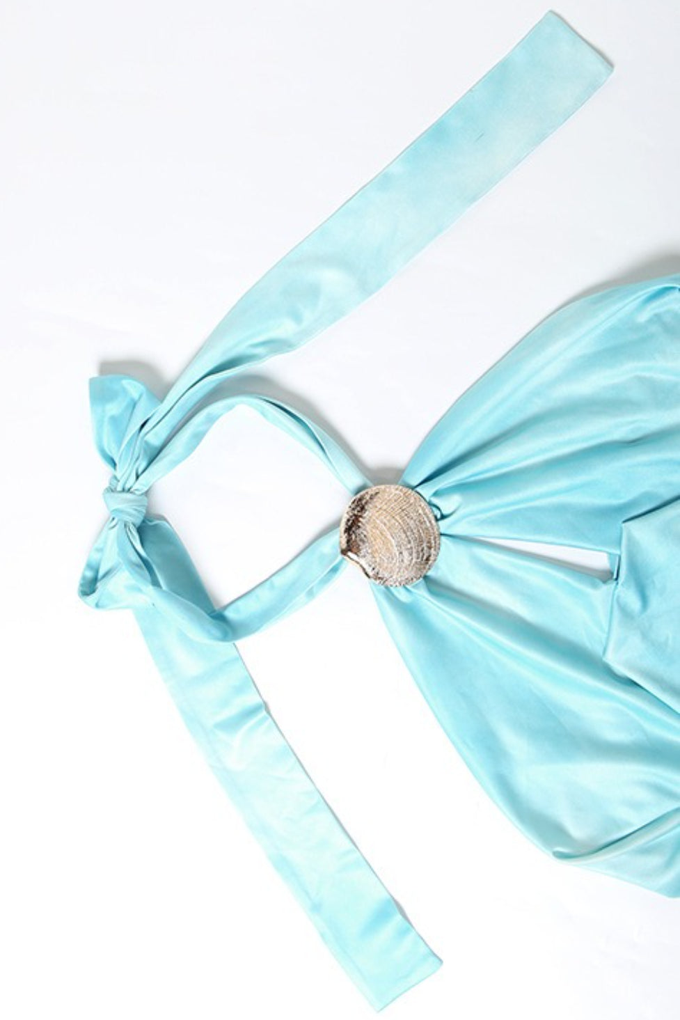 Sexy Solid Draped Shell Button Halter Top image 6