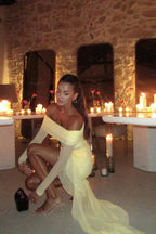 Fall New Slim-Fit Pleated Off-Shoulder Party Dress image 5