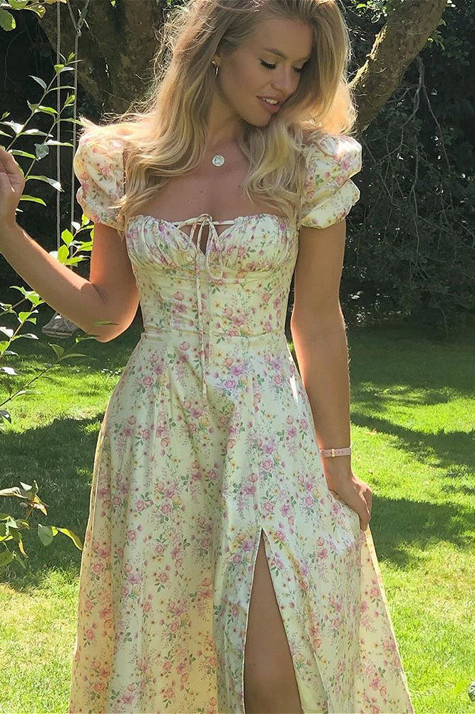 Slim High Waist Floral Dress image 5