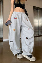 Street Style Embroidered Baggy Pants image 5