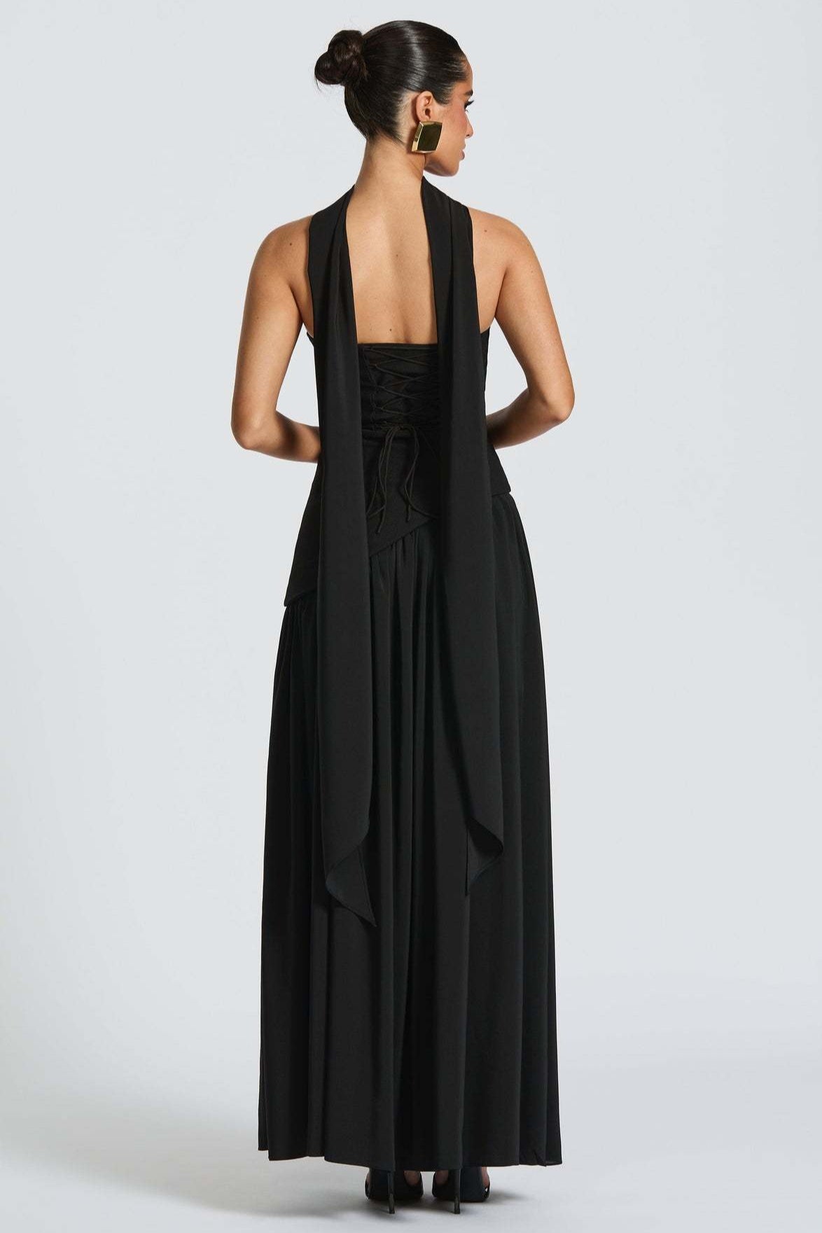 Solid Bustier High Slit Formal Dress image 23