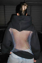 Mesh Cutout Hooded Long Sleeve Casual Sporty Hoodie image 4