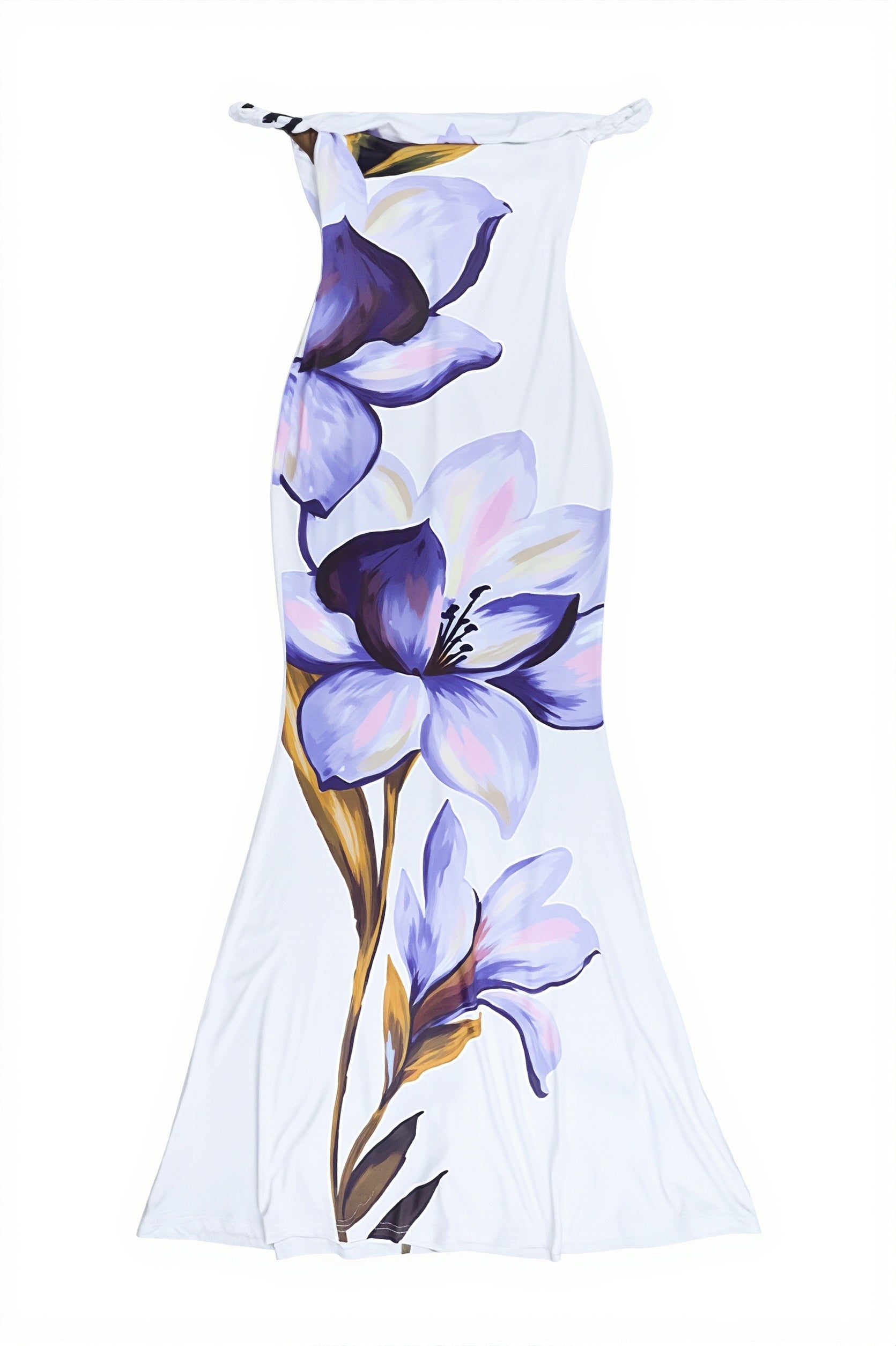 Sexy Print Halter Twist Strap Slim Fit Maxi Dress image 5