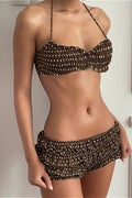 Ruched Polka Dot Bikini Set image 1
