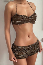 Ruched Polka Dot Bikini Set image 1