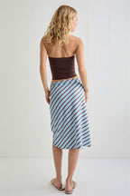 Elegant Striped Irregular Midi Skirt image 3