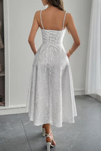 Jacquard Spaghetti Strap Cocktail Dress image 3