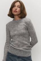Sheer Blend Round Neck Knit Top image 5