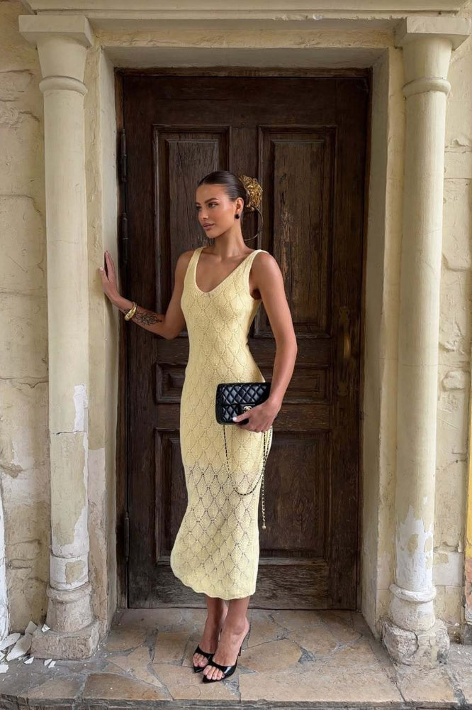 Knit Shell Hollow Out Maxi Dress image 3