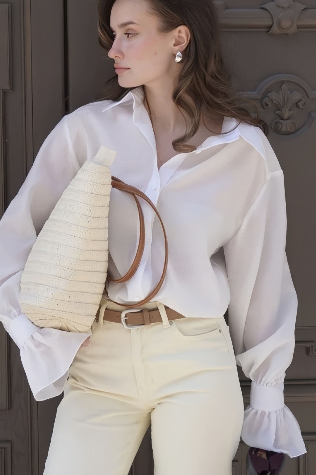 Chic Ruffled Sleeve Loose Blouse image 5