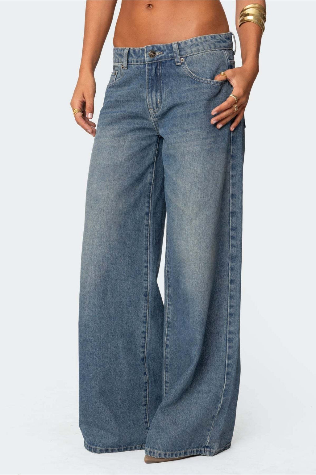 Low Waist Printed Wide Leg Jeans image 3