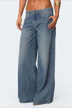 Low Waist Printed Wide Leg Jeans image 3