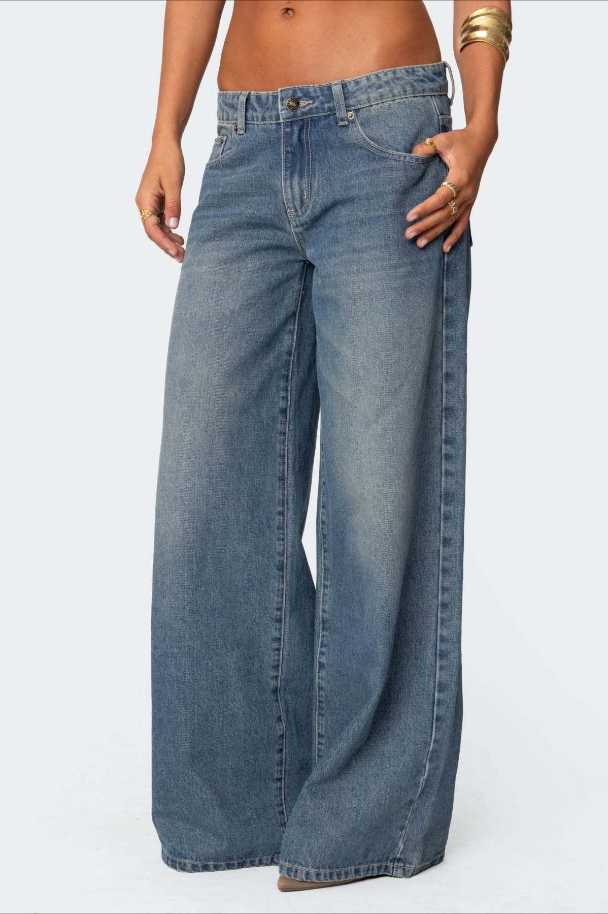 Low Waist Printed Wide Leg Jeans image 3