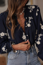 Long Sleeve Printed Lantern Sleeve Blouse image 7