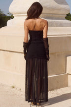 Strapless Spliced Bodycon Boho Dress image 6