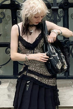 Trendy Asymmetrical Lace Leopard Print Blouse image 2
