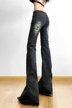 Vintage Plant Print Flared Jeans image 13