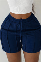 Drawstring Solid Patchwork Shorts image 3