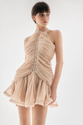 Rhinestone Embellished Round Neck Bodycon Mini Dress image 1