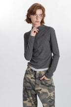 Mock Two-Piece Half-Zip Knit Top image 6