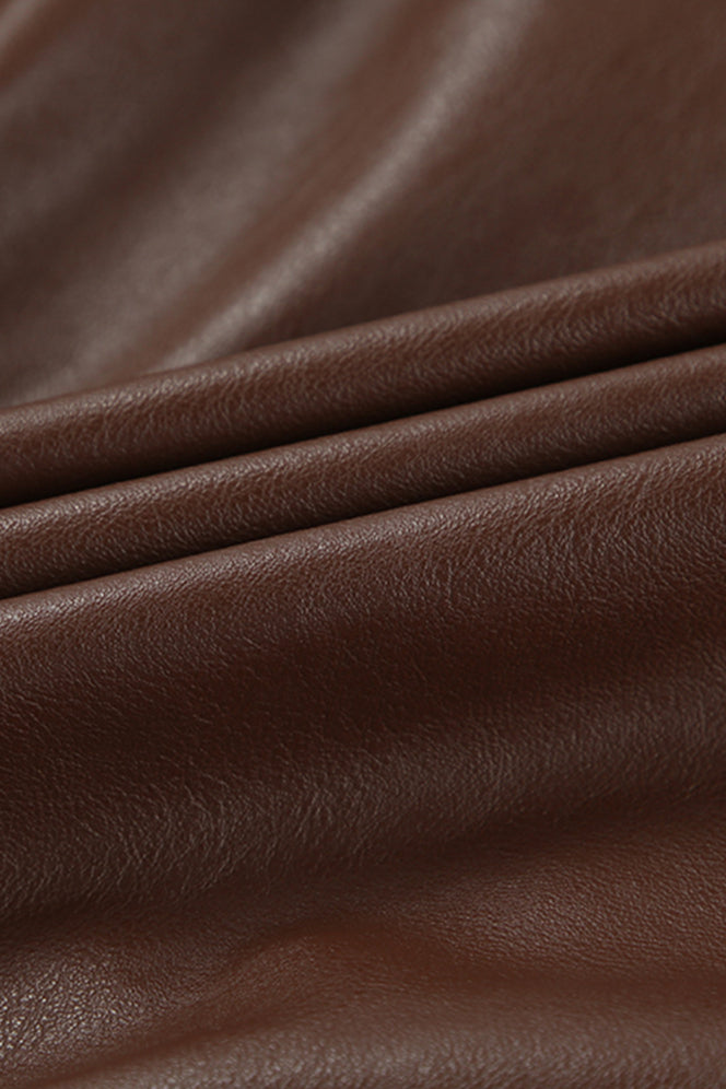 Vintage Brown Leather Blazer Coat image 9