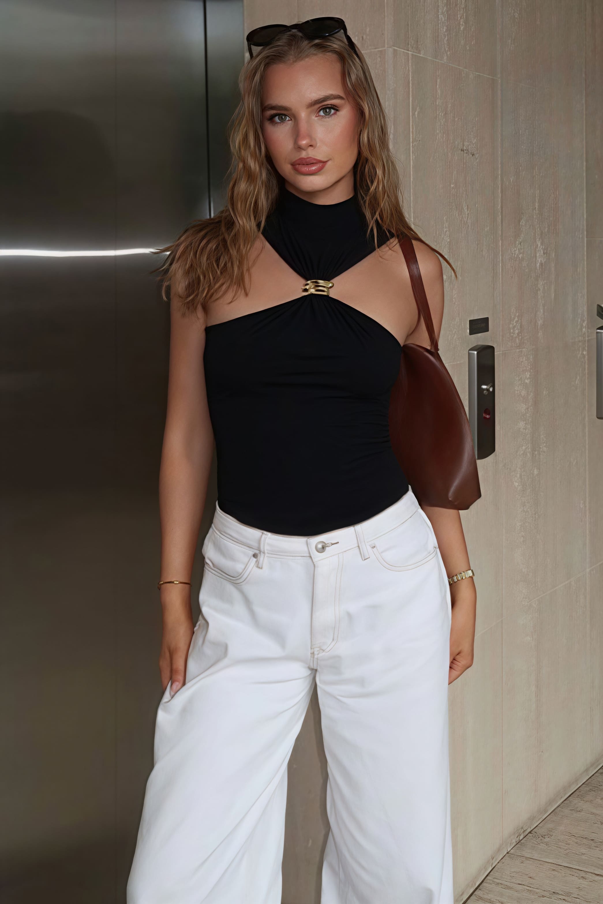Minimalist Solid Metal Sexy Slim Halter Top image 6