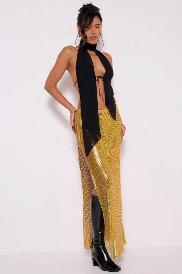 Stand Collar Halter Backless Leopard Halter Top image 10