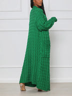 Knitted Solid Graceful Open Front Cardigan image 4