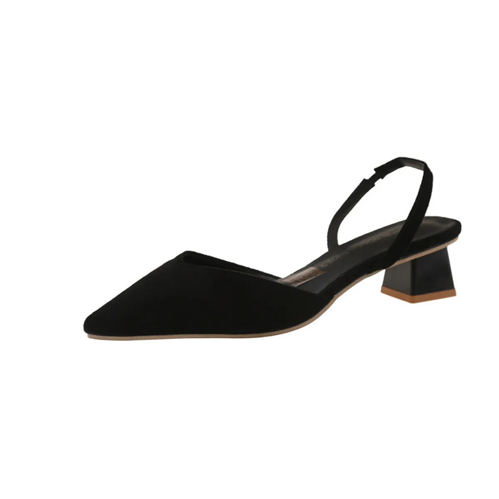 Anya Block Heel Sandals detail view styled for Avrienne