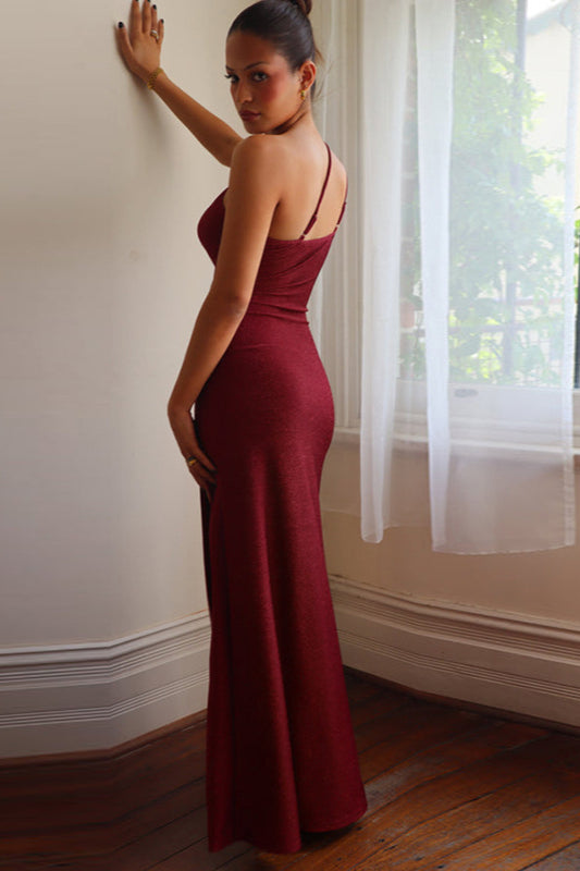 One-Shoulder Cutout Split Bodycon Party Dress image 7