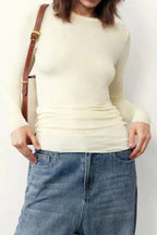 Cashmere Solid Slim Fit Knit Top image 3
