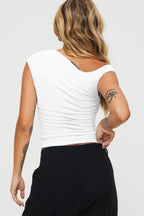 Asym Neck Ruched Slim Blouse image 6
