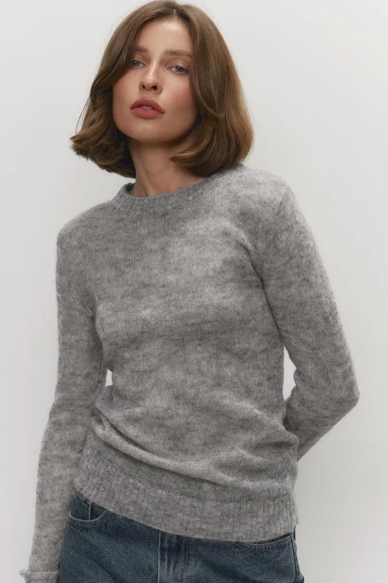 Mohair Round Neck Knit Top image 4
