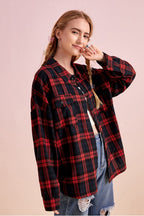 Plaid Stand Collar Button Shirt  Blouse image 16